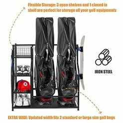 Best deal 😍 PLKOW Golf Bag Storage Garage Organizer Fits For 2 Golf Bags And Golf Accessories, Extra Large Size Golf Bag Storage Stand And Golf Equipment Rack For Garage,Shed, Basement 🧨 8 Best deal 😍 PLKOW Golf Bag Storage Garage Organizer Fits For 2 Golf Bags And Golf Accessories, Extra Large Size Golf Bag Storage Stand And Golf Equipment Rack For Garage,Shed, Basement 🧨 -FootJoy shop 5164Ch5UUyS