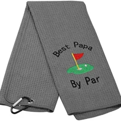 Brand new ✔️ Dad Golf Towel Embroidered Golf Towel Gift Golf Father Gift Embroidered Golf Towel With Clip (-Best Papa By Par) 👍 -FootJoy shop 5165 Bxy05L. AC