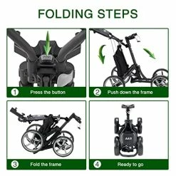 Hot Sale 🤩 KVV 4 Wheel Foldable Golf Push Cart-with Super Strong & Lightweight Aluminum Frame-One Step To Open And Close Cart Seat Attachable Black/charcoal 🧨 -FootJoy shop 517SYmSxFtL
