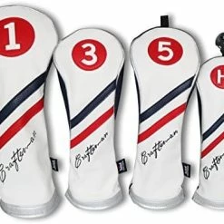 New 😉 Ed White Blue Leather Stripes Driver/Fairway Wood/Hybrid Headcover #1#3#5 H For All Brands Available For Custom Version #1 Driver 🧨 -FootJoy shop 517adUkIlpL. AC