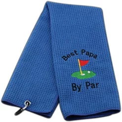 Brand new ✔️ Dad Golf Towel Embroidered Golf Towel Gift Golf Father Gift Embroidered Golf Towel With Clip (-Best Papa By Par) 👍 -FootJoy shop 519bUhyliL. AC
