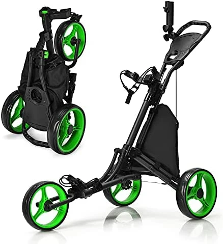 Cheapest π₯° Golf Push Cart, 3 Wheels Aluminum Folding Height Adjustable Golf Push Trolley With Umbrella Holder & Waterproof Bag, Portable Lightweight Quick Open Fold Golf Cart Gray π 5 Cheapest π₯° Golf Push Cart, 3 Wheels Aluminum Folding Height Adjustable Golf Push Trolley With Umbrella Holder & Waterproof Bag, Portable Lightweight Quick Open Fold Golf Cart Gray π - Image 3