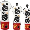 Top 10 😉 Driver Headcover Embroidery Bomb, PU Leather Golf Head Covers Driver Fairway Wood Hybrid Blade Putter Headcover 😉