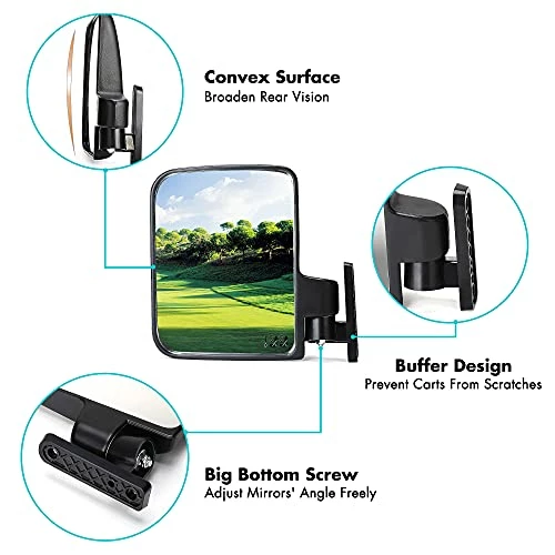 Hot Sale β Golf Cart Side Mirrors For Club Car EZ-GO Yamaha And Others Multiple Size Clips Black π― 4 Hot Sale β Golf Cart Side Mirrors For Club Car EZ-GO Yamaha And Others Multiple Size Clips Black π― - Image 2