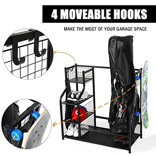 Best deal 😍 PLKOW Golf Bag Storage Garage Organizer Fits For 2 Golf Bags And Golf Accessories, Extra Large Size Golf Bag Storage Stand And Golf Equipment Rack For Garage,Shed, Basement 🧨 4 Best deal 😍 PLKOW Golf Bag Storage Garage Organizer Fits For 2 Golf Bags And Golf Accessories, Extra Large Size Golf Bag Storage Stand And Golf Equipment Rack For Garage,Shed, Basement 🧨 - Image 2
