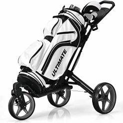 Wholesale 🤩 Golf Push Cart With 360° Rotating Front Wheel, Aluminum Collapsible 3 Wheels Golf Pull Cart, Golf Trolley W/Elastic Strap, Scoreboard Storage & Foot Brake, Height-Adjustable Handle Gree 🎁 -FootJoy shop 51G0B17Fr3L. AC