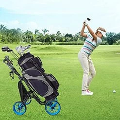 Deals ✔️ Golf Push Cart, 4 Wheel Folding Compact Golf Pull Cart With With Umbrella Drink Holder, Golf Cart For Golf Bag, Clubs Blu ✔️ 12 Deals ✔️ Golf Push Cart, 4 Wheel Folding Compact Golf Pull Cart With With Umbrella Drink Holder, Golf Cart For Golf Bag, Clubs Blu ✔️ -FootJoy shop 51IcdmGRCXS