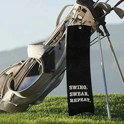 Buy ✨ Funny Golf Towel, Swing Swear Repeat, Golf Gifts For Men - Golf Accessories For Men, Embroidered Golf Towels For Golf Bags With Clip, Black 💯 -FootJoy shop 51QVJKo2QnL