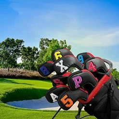 Top 10 🌟 Wosofe Golf Head Covers For Iron Headcover With Zipper Black Leather 10pcs Set Colorful Number Embroideried PU Leather Waterproof Fit All Brands Multicolor 🧨