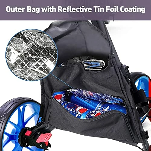 Deals ✔️ Golf Push Cart, 4 Wheel Folding Compact Golf Pull Cart With With Umbrella Drink Holder, Golf Cart For Golf Bag, Clubs Blu ✔️ 5 Deals ✔️ Golf Push Cart, 4 Wheel Folding Compact Golf Pull Cart With With Umbrella Drink Holder, Golf Cart For Golf Bag, Clubs Blu ✔️ - Image 3