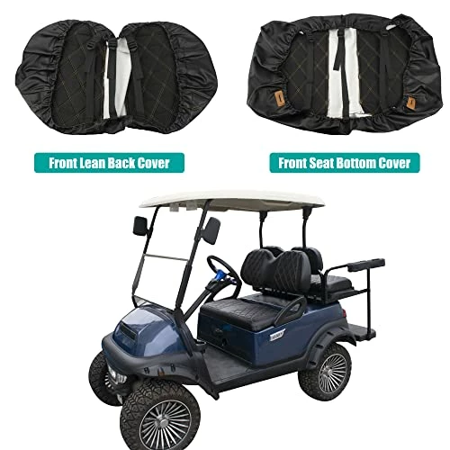 Budget π Golf Cart P Diamond Seat Cover Kit, Fit For Club Car Precedent OEM Ordinary Seat Cushion, No Need To Use Gun Nails, Golf Cart Vinyl Seat Cover Black (gold Stitching) π 4 Budget π Golf Cart P Diamond Seat Cover Kit, Fit For Club Car Precedent OEM Ordinary Seat Cushion, No Need To Use Gun Nails, Golf Cart Vinyl Seat Cover Black (gold Stitching) π - Image 2