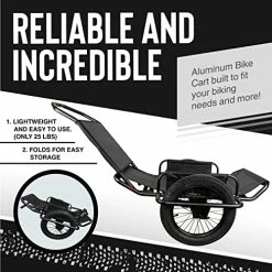 Buy 🎁 Bikes Aluminum Bike Trailer Cart - Heavy-Duty Game Cart And Utility Trailer - 300lbs Maximum Capacity - 6061 Aluminum Alloy Frame, 16" Fat Tires For Any Terrain - All-Purpose Foldable Trailer 🛒