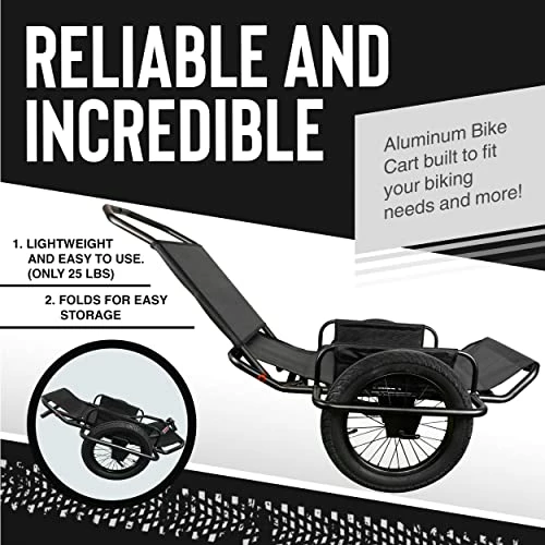 Buy π Bikes Aluminum Bike Trailer Cart - Heavy-Duty Game Cart And Utility Trailer - 300lbs Maximum Capacity - 6061 Aluminum Alloy Frame, 16" Fat Tires For Any Terrain - All-Purpose Foldable Trailer π 3 Buy π Bikes Aluminum Bike Trailer Cart - Heavy-Duty Game Cart And Utility Trailer - 300lbs Maximum Capacity - 6061 Aluminum Alloy Frame, 16" Fat Tires For Any Terrain - All-Purpose Foldable Trailer π