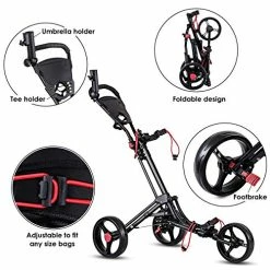 Coupon π Golf Push Pull Cart, Lightweight Aluminum Collapsible 3 Wheels Golf Push Cart, Golf Trolley With Elastic Strap, Umbrella & Cup Holder, Scoreboard Storage & Foot Brake, Golf Cart Red β¨ 15 Coupon π Golf Push Pull Cart, Lightweight Aluminum Collapsible 3 Wheels Golf Push Cart, Golf Trolley With Elastic Strap, Umbrella & Cup Holder, Scoreboard Storage & Foot Brake, Golf Cart Red β¨ -FootJoy shop 51ahMOt7npL