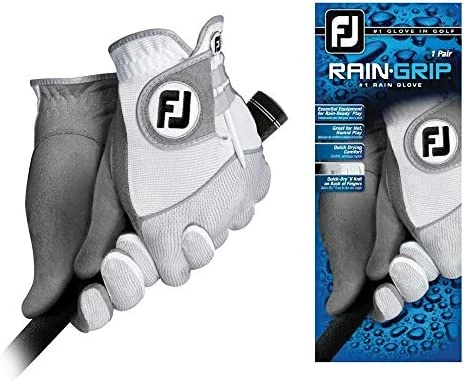Outlet 𧨠Men's RainGrip Golf Gloves, Pair (White) White / Gre π 7 Outlet 𧨠Men's RainGrip Golf Gloves, Pair (White) White / Gre π - Image 5