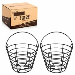 Outlet ⌛ 10L0L Metal Golf Ball Basket, Golf Ball Bucket Container Black, 2-Pack 🎁