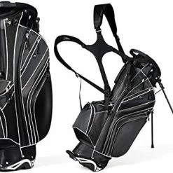 Cheap 🧨 Golf Stand Bag, 6 Way Divider Golf Carry Bag With Straps Lightweight Portable Black 🧨