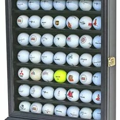 Hot Sale ⌛ DisplayGifts 49 Golf Ball Display Case Cabinet Wall Rack Holder Solid Wood Frame With 98% UV Protection Lockable Glass Door, Wall Mounted Or Stand A Counter Top Great Golfer's Gift Oak Finish 🔔 -FootJoy shop 51eXjqFTAKL. AC