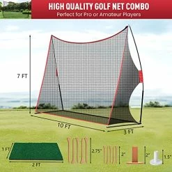 Brand new 😀 Golf Practice Net, 10x7 Feet Golf Nets For Backyard Driving, Heavy Duty Golf Net – Home Golf Swing Training - Indoor Outdoor Use - Golf Simulator For Any Golfer 🎉 -FootJoy shop 51gH6j1ojqL