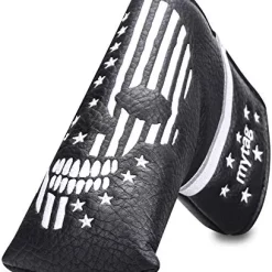 Best Sale 👍 Mytag Golf Skull Skeleton Head Cover Golf Club Black Leather Headcovers Set Fits Driver Fairway Wood Hybrid Utility Putter Iron Wedge Headcover 🎁 -FootJoy shop 51hTdUJruOL. AC