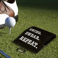 Buy ✨ Funny Golf Towel, Swing Swear Repeat, Golf Gifts For Men - Golf Accessories For Men, Embroidered Golf Towels For Golf Bags With Clip, Black 💯 -FootJoy shop 51jkawyajZL