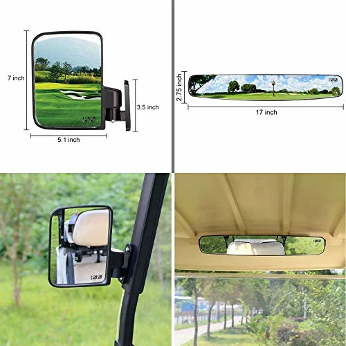 Cheap 𧨠Newest Golf Cart Mirrors Contains Folding Side Mirrors And Rear View Mirror Universal For Club Car DS Precedent/EZGO TXT RXV/Yamaha π 4 Cheap 𧨠Newest Golf Cart Mirrors Contains Folding Side Mirrors And Rear View Mirror Universal For Club Car DS Precedent/EZGO TXT RXV/Yamaha π - Image 2