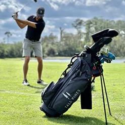 Deals 😀 Golf Durable Canvas Stand Bag W/ Golf Accessories Kit, 5-Way Divider Stand Golf Bag W/ Golf Accessories For Men & 👩 Women, 7-Pocket Golf Club Bags, Water-Resistant Golf Bags For 👩 Women & M ✔️ -FootJoy shop 51m8yvvkyCL