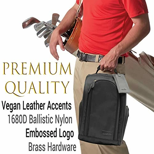 Best Pirce π Athletico Executive Golf π Shoe Bag With Luggage Tag - Zippered π Shoe Carrier With External Pockets - Great Golf Gift For Men Or π© Women Black π 8 Best Pirce π Athletico Executive Golf π Shoe Bag With Luggage Tag - Zippered π Shoe Carrier With External Pockets - Great Golf Gift For Men Or π© Women Black π - Image 6