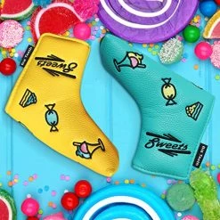 Cheapest 😀 Olf Blade Putter Cover Headcover Club Protector Magnetic Bar Closure Sweet 🍬 Candy For Scotty Cameron Taylormade Odyssey Yellow ❤️