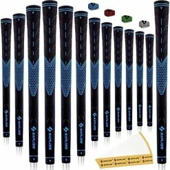 Discount 😉 SAPLIZE CC01 Golf Grips 13 Pack, High Feedback, Non Slip Design, Options Of 4 Colors, Standard/Midsize, Update/Deluxe Kits For Choice, Rubber Golf Club Grips Green, 13 Grips With Full Solvent Kit 🎁