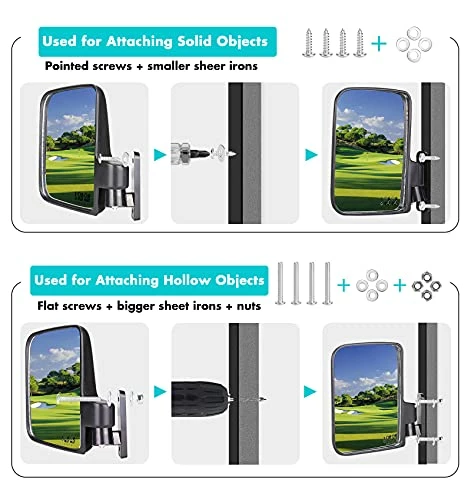Hot Sale β Golf Cart Side Mirrors For Club Car EZ-GO Yamaha And Others Multiple Size Clips Black π― 5 Hot Sale β Golf Cart Side Mirrors For Club Car EZ-GO Yamaha And Others Multiple Size Clips Black π― - Image 3