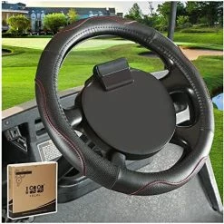 Budget ✨ Golf Cart Steering Wheel Cover For EZGO TXT & RXV, Anti Slip Leather Cover Easy To Install And Feels Good In Handling Black+ Gray 🔔 -FootJoy shop 51p0wJCcjQL. AC