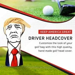 Top 10 🧨 Keep America Great Premium Golf Club Headcover - Quality Leather, Hand-Made Funny Head Cover - Style And Customize Your Golf Bag - Tour Inspired, Donald Trump Golf Design Mallet 🥰