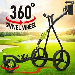 Brand new 🤩 WishboneOne Golf Cart Golf Push Carts - Swivel Front Wheel 360 Degree Rotating, 1-Step Folding, Aircraft Grade Frame, Clear Design Concept, Lightweight & Easy Handling Lime 🔔 -FootJoy shop 51ptklO3wFL. AC