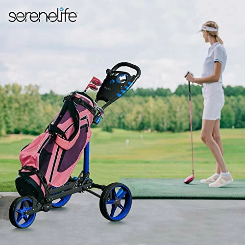 Coupon π― 3 Wheel Golf Push Cart - Lightweight Folding Golf Walking Push Cart Roller Golf Bag Holder W/ Upper/Lower Bracket W/ Elastic Strap, Scorecard, Cup, & Bag Storage Holder - SereneLife SLG3W Full π― 5 Coupon π― 3 Wheel Golf Push Cart - Lightweight Folding Golf Walking Push Cart Roller Golf Bag Holder W/ Upper/Lower Bracket W/ Elastic Strap, Scorecard, Cup, & Bag Storage Holder - SereneLife SLG3W Full π― - Image 3