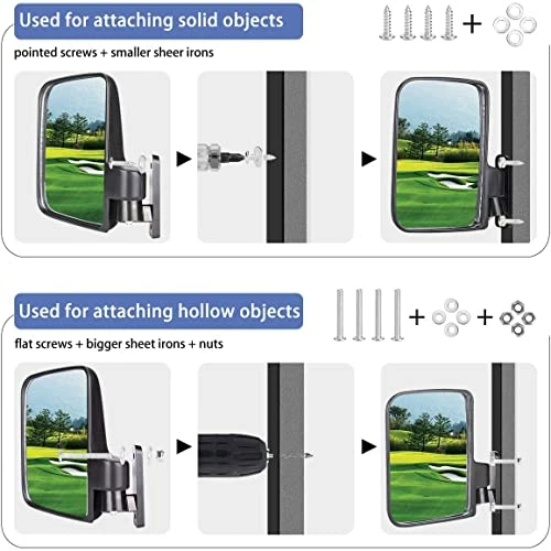 Cheap 𧨠Newest Golf Cart Mirrors Contains Folding Side Mirrors And Rear View Mirror Universal For Club Car DS Precedent/EZGO TXT RXV/Yamaha π 6 Cheap 𧨠Newest Golf Cart Mirrors Contains Folding Side Mirrors And Rear View Mirror Universal For Club Car DS Precedent/EZGO TXT RXV/Yamaha π - Image 4