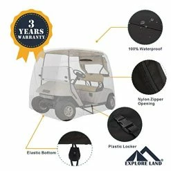 Buy 🧨 Explore Land 600D Waterproof Golf Cart Cover Universal Fits For Most Brand 2/4 Passenger Golf Cart Gray/black 🧨 -FootJoy shop 51t3G6KKZiL