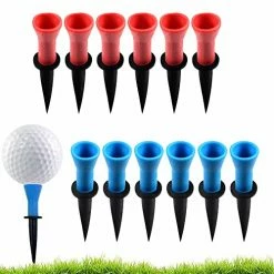 Buy 💯 GLOOF 2.3’’ 3’’Plastic Golf Tees With Soft Rubber Cushion Top Cover Pack Of 12, Almost Unbreakable,Practicing For Golfer 👍