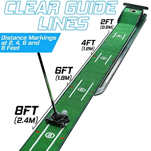 Cheap π Golf Putting Matt For Indoors And Office, 8ft Putting Green With Alignment Guides, Compact Edition, Golf Accessories For Me 𧨠4 Cheap π Golf Putting Matt For Indoors And Office, 8ft Putting Green With Alignment Guides, Compact Edition, Golf Accessories For Me 𧨠- Image 2