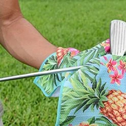 Best Sale ✨ Eapple Tropical Floral And Blue Solid Golf Towel For Golf Bags With Clip For Men & 👩 Women | 2 Microfiber Waffle Golf Towels & 1 Golf Ball Towel | Super Absorbent And Quick D 😍 -FootJoy shop 51xlVdIaE6S