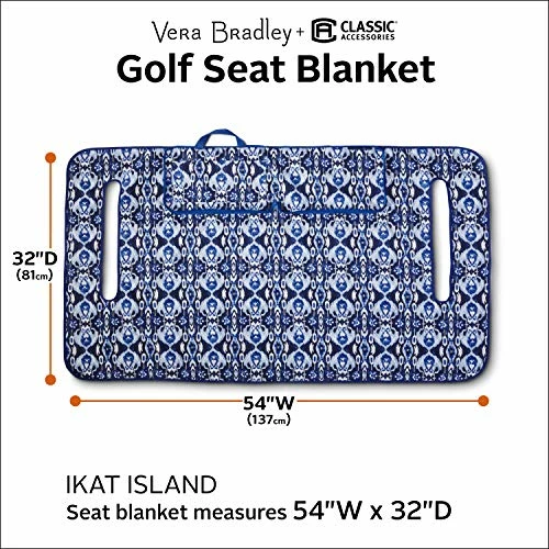 Cheapest β Vera Bradley By Classic Accessories Water-Resistant Golf Seat Blanket, 54 X 32 Inch, Ikat Island π 4 Cheapest β Vera Bradley By Classic Accessories Water-Resistant Golf Seat Blanket, 54 X 32 Inch, Ikat Island π - Image 2
